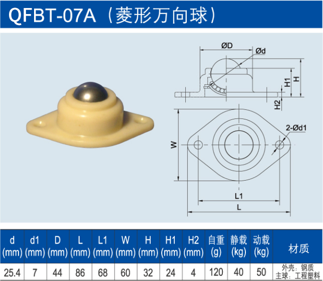 菱形萬向球