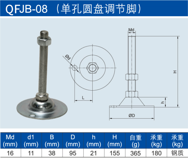 單孔圓盤調(diào)節(jié)腳